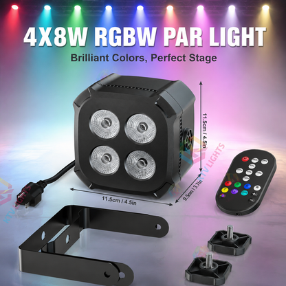 KTVLIGHTS 4x8W RGBW 4-in-1 LED PAR Stage Light-P37