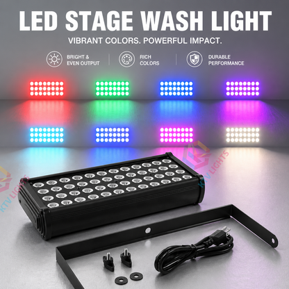 KTVLIGHTS 80W 48-LED RGB 3-in-1 LED Stage Wall Washer Light-X7