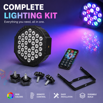 KTVLIGHTS 72W RGB Rechargeable LED PAR Light-P10
