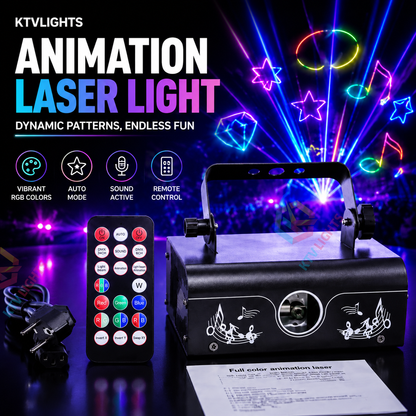 KTVLIGHTS RGB Animation Laser Light for DJ Stage Parties-A1