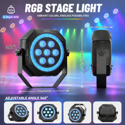 KTVLIGHTS 7-LED RGB Rechargeable PAR Stage Light-P48