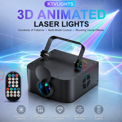 KTVLIGHTS 3D Animation Laser DJ Stage Party Projection Light - A36