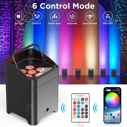 KTVLIGHTS 6x18W RGBWA UV LED Wash Stage Light-P53