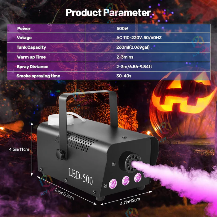 KTVLIGHTS 500W RGB Fog Machine with Remote Control-Y6