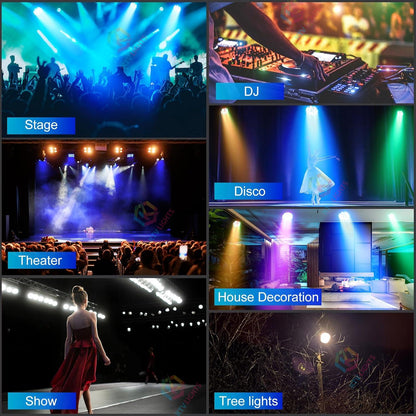 KTVLIGHTS 60W RGBWA UV Rechargeable LED Stage Light-P61