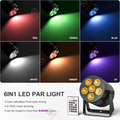 KTVLIGHTS 60W RGBWA UV Rechargeable LED Stage Light-P61