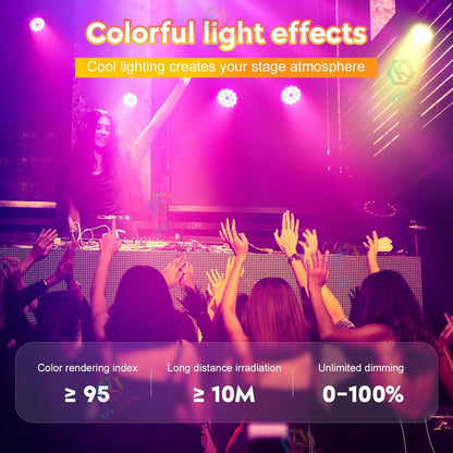 KTVLIGHTS 18-LED RGBW UV 6-in-1 PAR Stage Light-P22