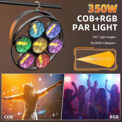 KTVLIGHTS 350W Retro RGB COB Stage Light 4-in-1 PAR Light-F3