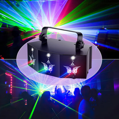 KTVLIGHTS 9 Lens Laser Light DMX DJ Stage Party Projector-B47
