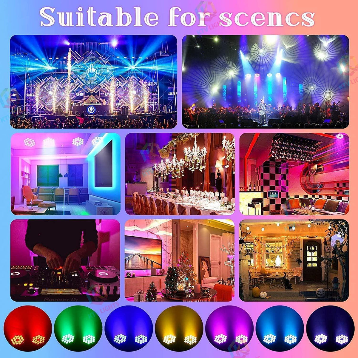 KTVLIGHTS 200W RGBW LED PAR Stage Light-P4