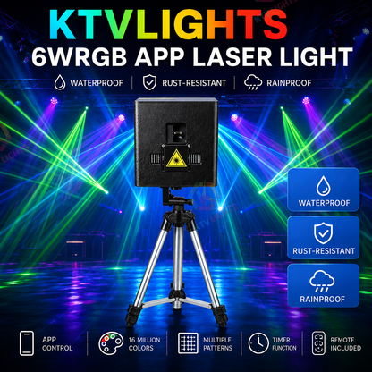 KTVLIGHTS Rechargeable APP Laser Light with RGB Effects for DJ Parties-A9