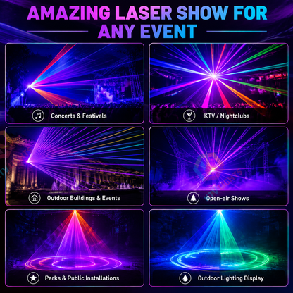 KTVLIGHTS 3W RGB 3D Animation IP65 Waterproof DMX Outdoor Laser Light-A23