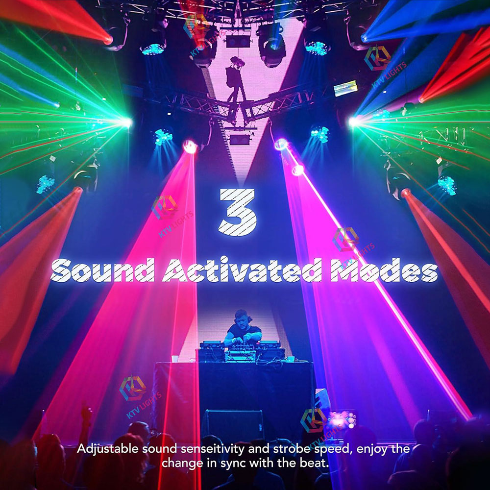 KTVLIGHTS RGBUV Laser Show Projector with 5 Effects for DJ Events-B48