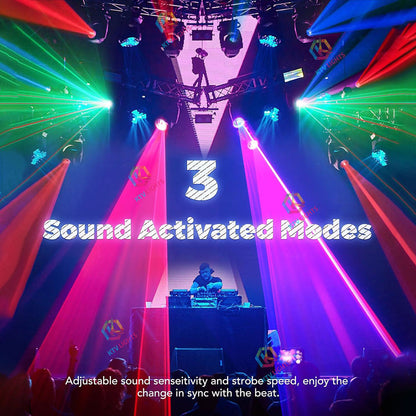 KTVLIGHTS RGBUV Laser Show Projector with 5 Effects for DJ Events-B48