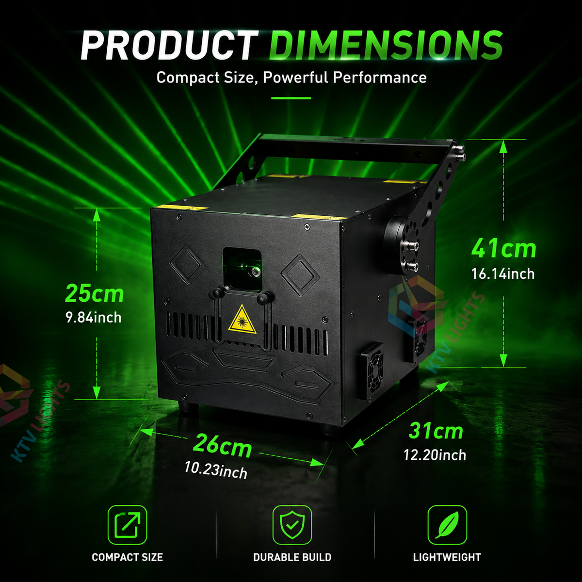 KTVLIGHTS 8W-15W APP Outdoor Green Landmark Laser-B38