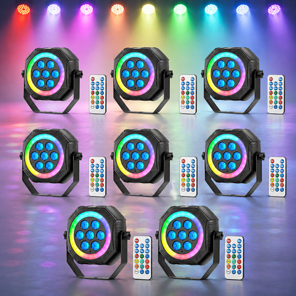 KTVLIGHTS 7-LED RGB Rechargeable PAR Stage Light-P48