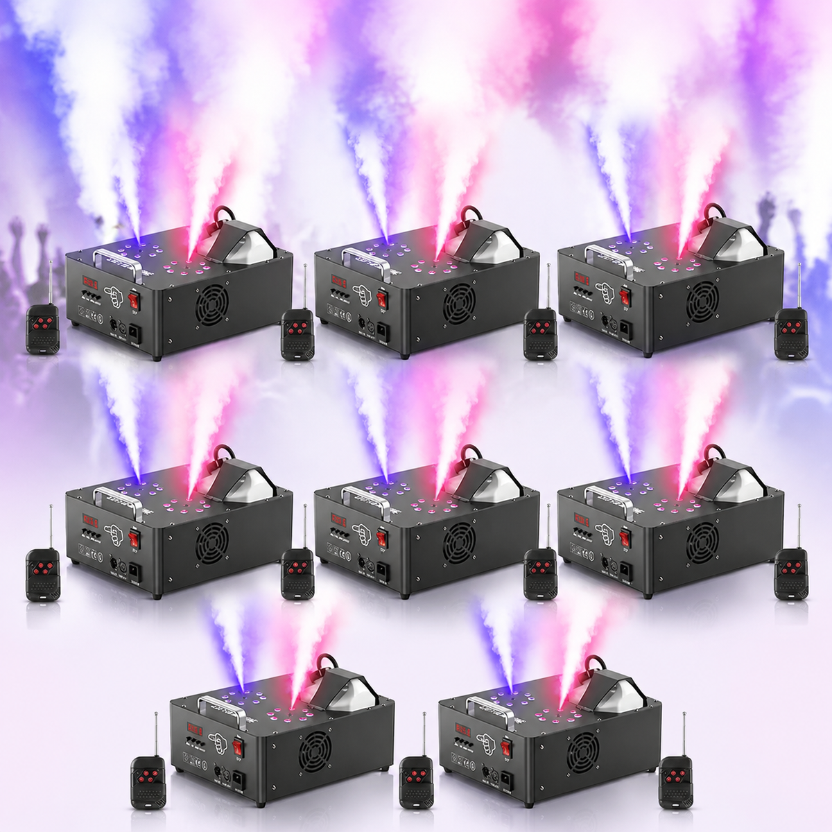 KTVLIGHTS 2000W Dual-Tube Adjustable LED RGB Smoke Machine-Y11