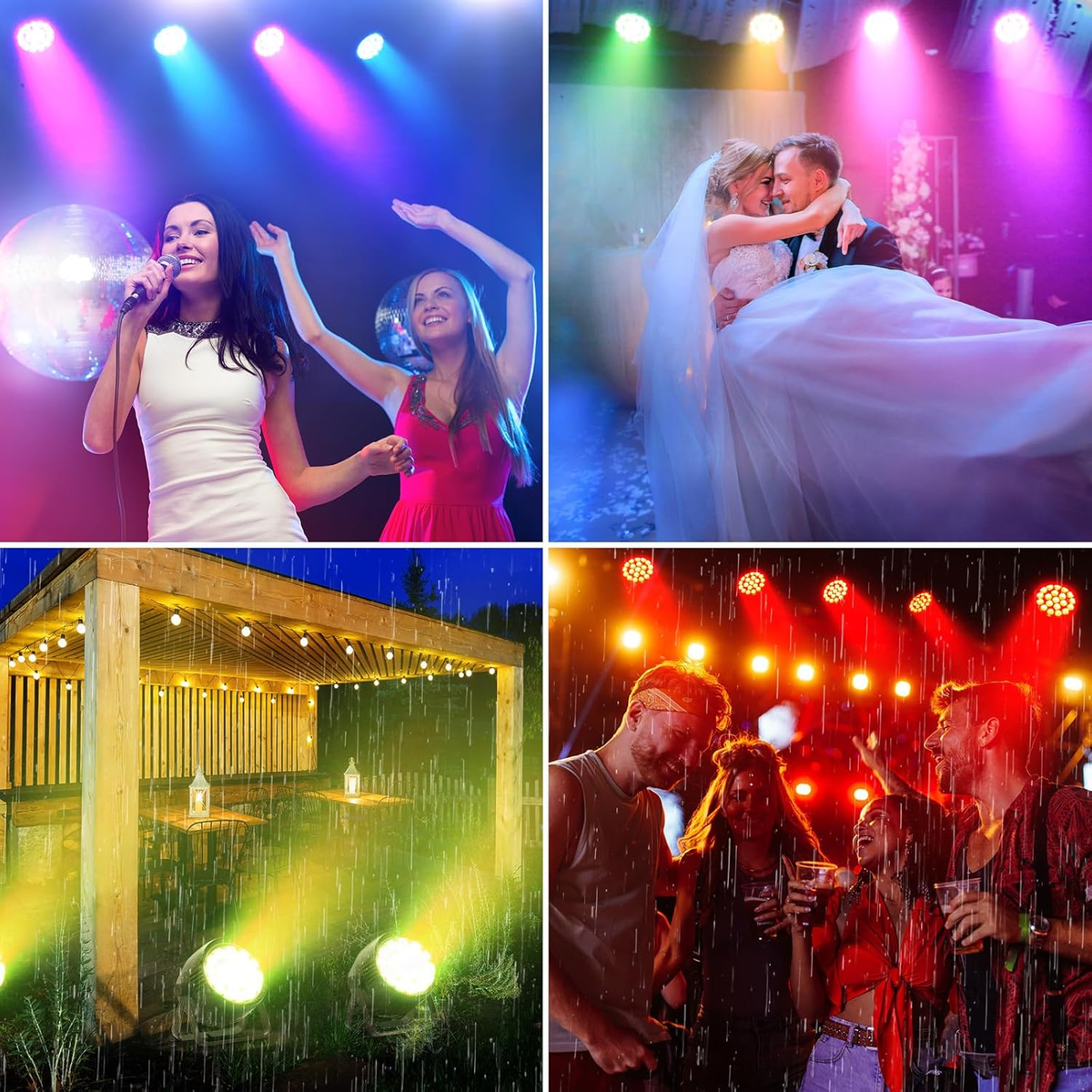 KTVLIGHTS 200W RGBW LED DMX IP65 Waterproof PAR Light-P60
