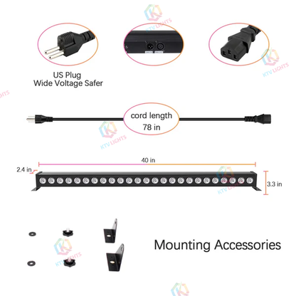 KTVLIGHTS 24x3W RGB LED Wall Washer Stage Light-X3