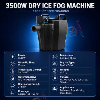KTVLIGHTS 3500W/6000W Low-Lying Dry Ice Fog Machine-Y8