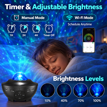 KTVLIGHTS Galaxy Night Light Projector with Music Speaker-S48