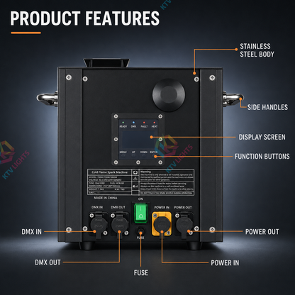 KTVLIGHTS 700W Waterproof DMX512 Cold Spark Machine-H7