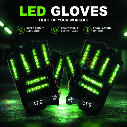 KTVLIGHTS LED Gloves for Rave Parties, DJs & Light Shows-M7