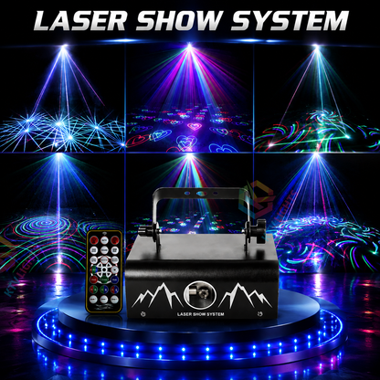 KTVLIGHTS Full-Color RGB Animation Laser Projector – DJ Disco Light-A21