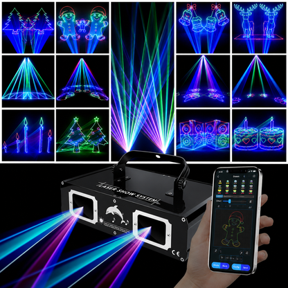 KTVLIGHTS APP Control Dual Head RGB Laser Stage Light DJ Projector-A37