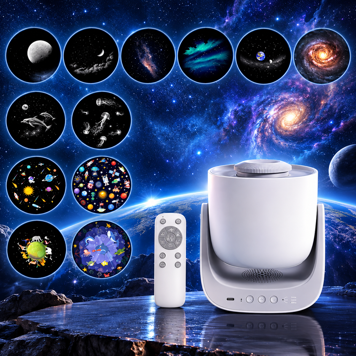 KTVLIGHTS Rechargeable Starry Sky Galaxy Projector for Bedroom-S58