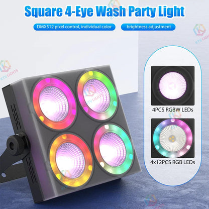 KTVLIGHTS 80W RGBW DMX LED Wash Par Stage Light-P52