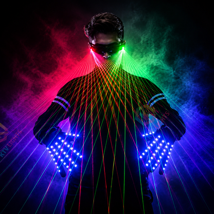 KTVLIGHTS Party Laser Glasses Set Light Up Glasses for Rave Festival DJ-M1