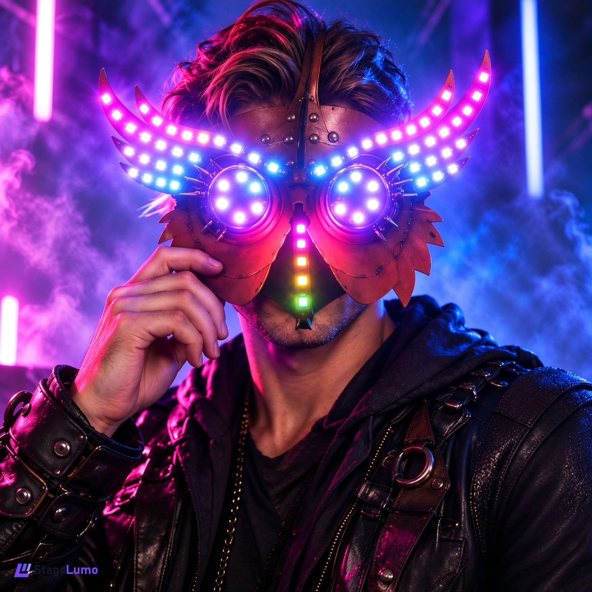 StageLumo Halloween LED Bird Mask for Adults & Cosplay-M59