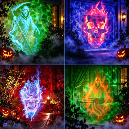 StageLumo Halloween Outdoor Dual-Head Skull Ghost Water Ripple Projector-S63