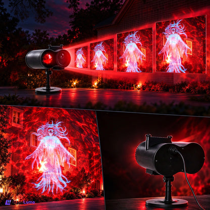 StageLumo Halloween Outdoor Dual-Head Skull Ghost Water Ripple Projector-S63