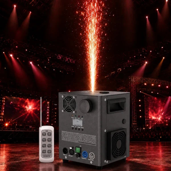 KTVLIGHTS 800W Cold Spark Machine, 5.5M Fountain & DMX-H2