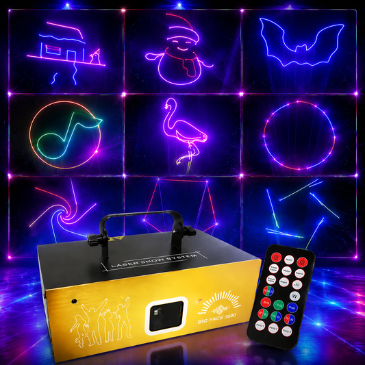 KTVLIGHTS 3W Sound-Activated Animation Laser Light for DJ Stages-A27
