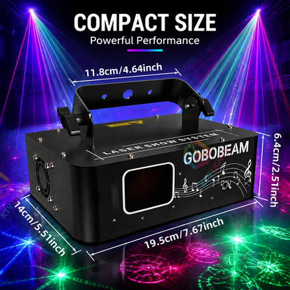 KTVLIGHTS 500mW RGB 2-in-1 Pattern Scanning DMX Stage Laser Light-B10