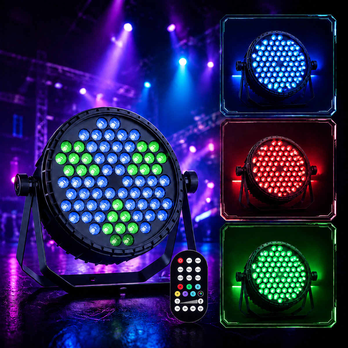 KTVLIGHTS 72-LED RGB PAR Light with Dynamic Vortex Effect-P12