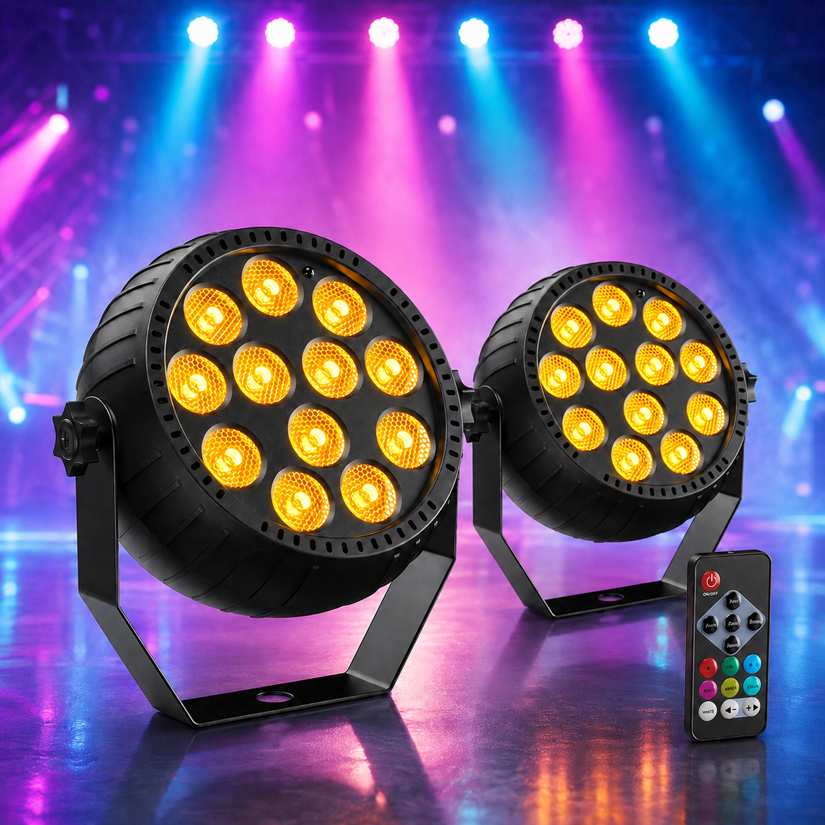 KTVLIGHTS Mini 12-LED RGB Rechargeable PAR Light-P7