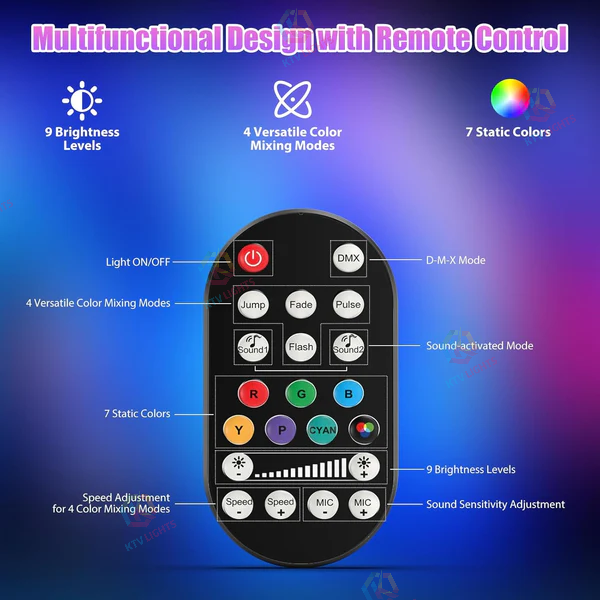 KTVLIGHTS 60W RGBW LED Wall Washer Light for Stage & DJ-X6