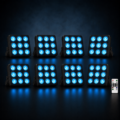 KTVLIGHTS 9-LED Remote Control Square PAR Stage Light-P28