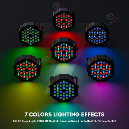 KTVLIGHTS 36-LED RGB DMX PAR Stage Light-P57