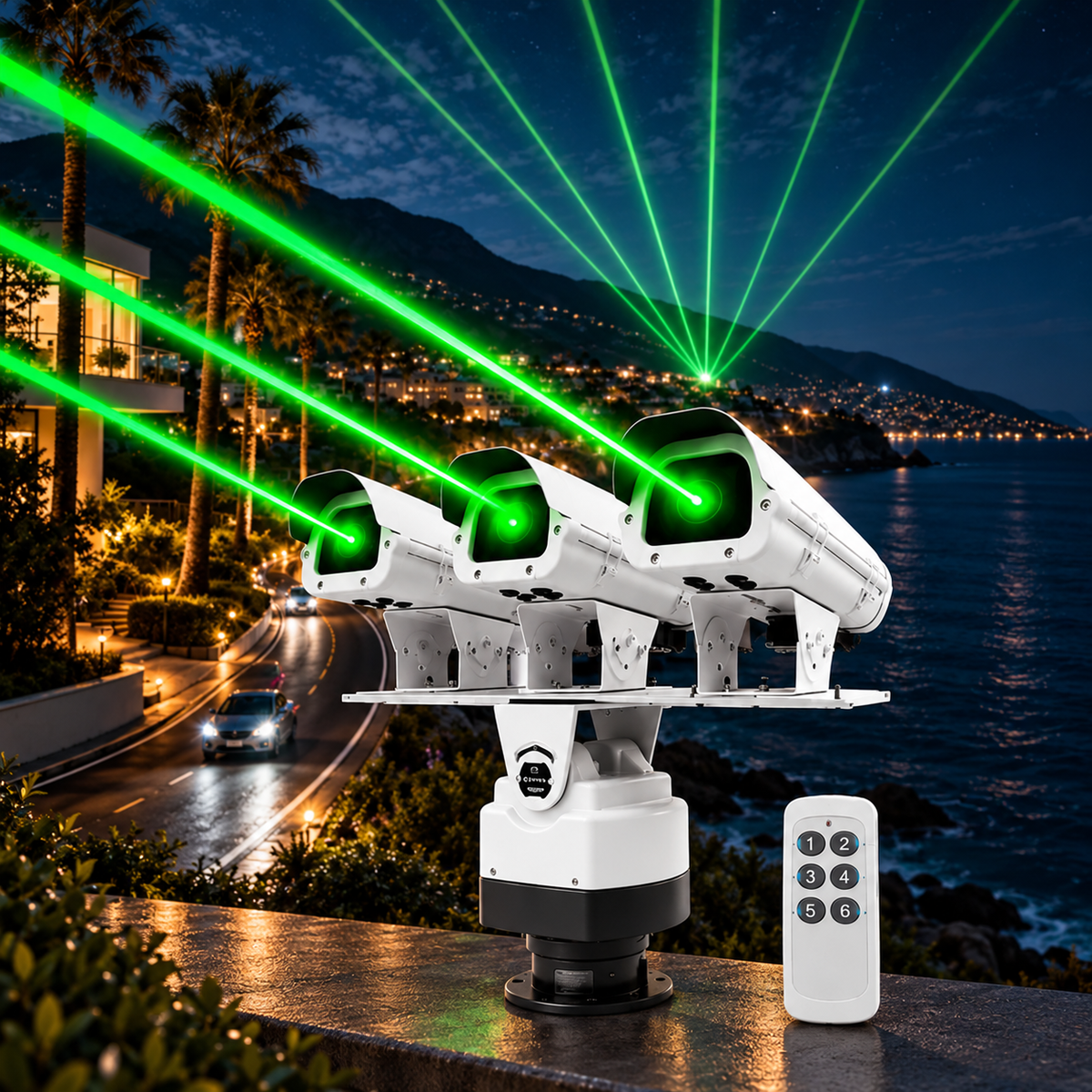Programmable Three-Head Bird and Animal Repellent Laser Light - B45