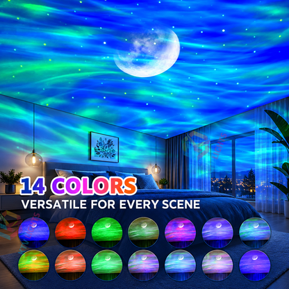 KTVLIGHTS 14-Color Aurora & Moon Galaxy Projector-S50