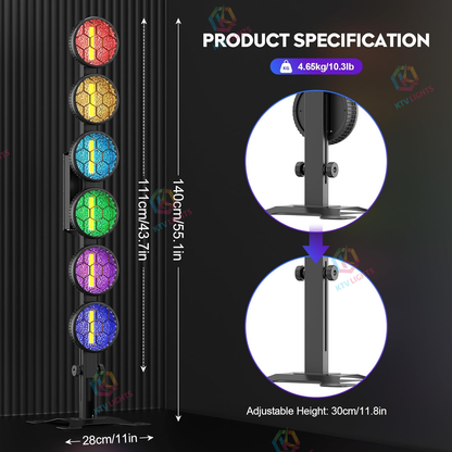KTVLIGHTS Retro LED RGB COB PAR Light for Stage & DJ Events- P64