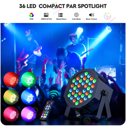 KTVLIGHTS 36-LED RGB DMX PAR Stage Light-P57