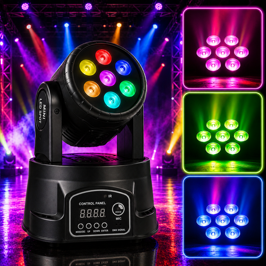 KTVLIGHTS  7 LED RGBW Moving Beam DJ Stage Light-E6