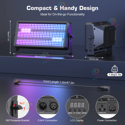KTVLIGHTS 120W RGBW LED Wash Strobe Stage Light-X4