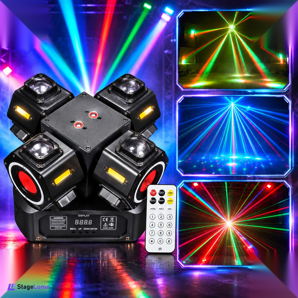 StageLumo 150W 3-Arm Moving Head Laser Beam DJ Stage Light-E97